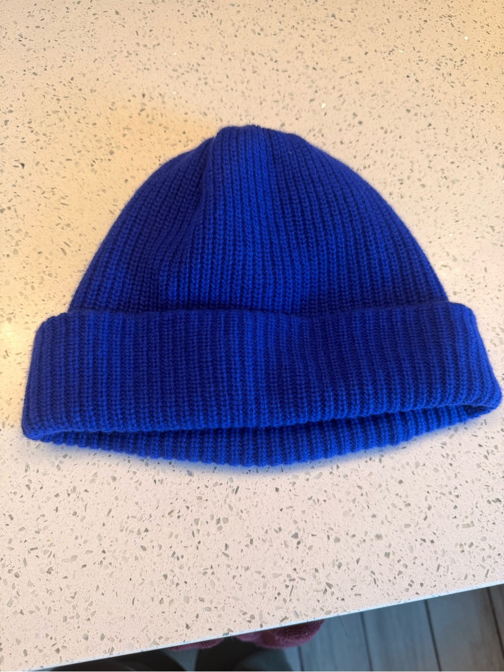 Cole Buxton Electric Blue Ribbed Knit Beanie